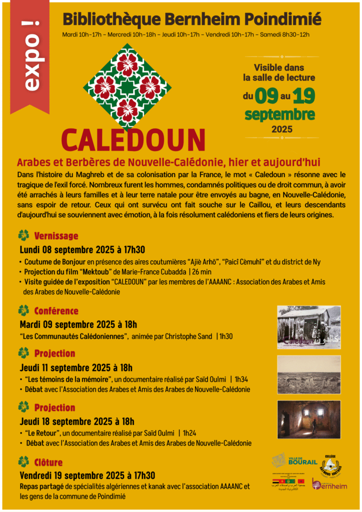 à la bibliothèque de Poindimié du 9 au 19 septembre 2025