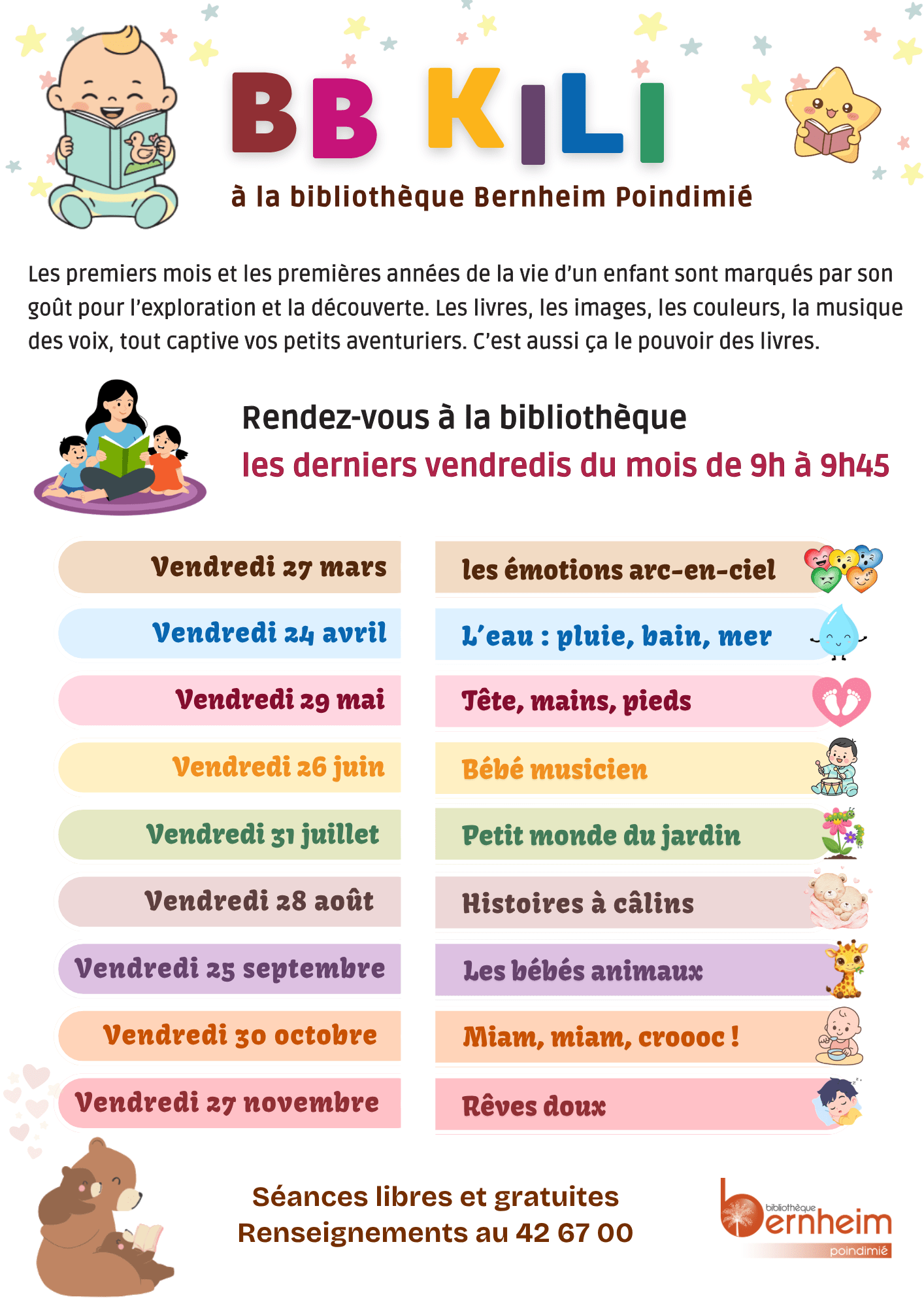 "BB KILI" Lectures et comptines pour les tout-petits > dates 2026 — à Poindimié