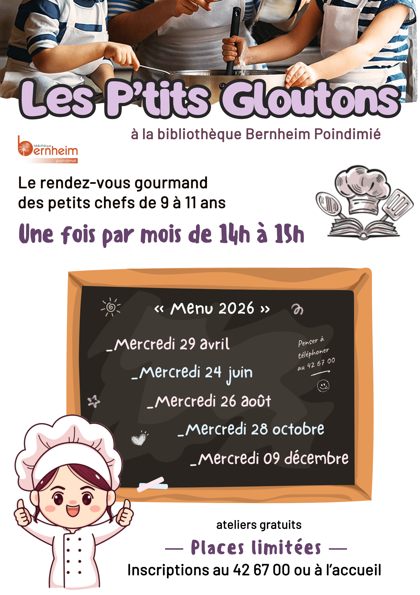 "Les P'tits Gloutons" le rendez-vous des apprentis cuisiniers > les dates 2026 — à Poindimié