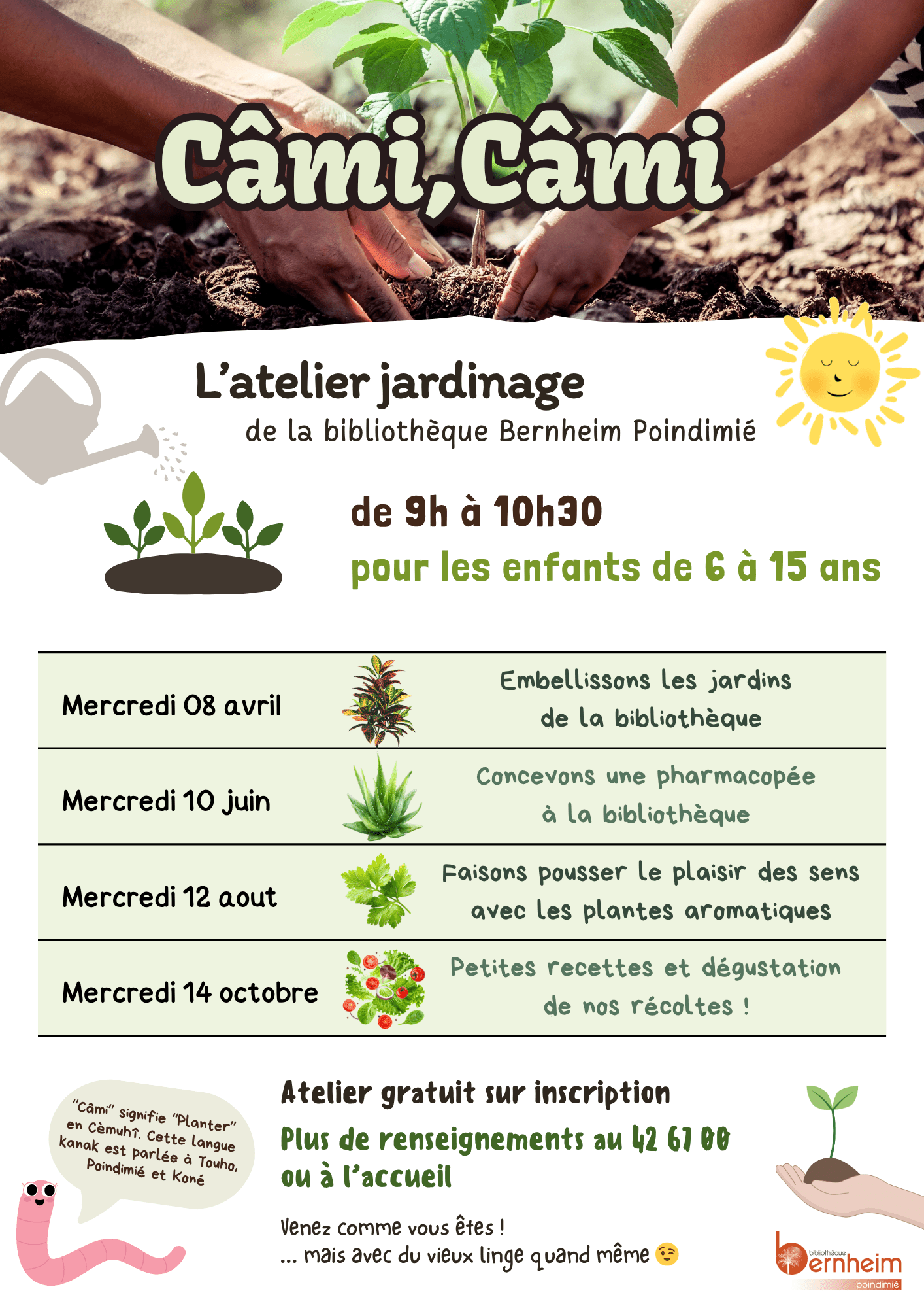 «Câmi, Câmi» l'atelier jardinage des vacances scolaires - à Poindimié