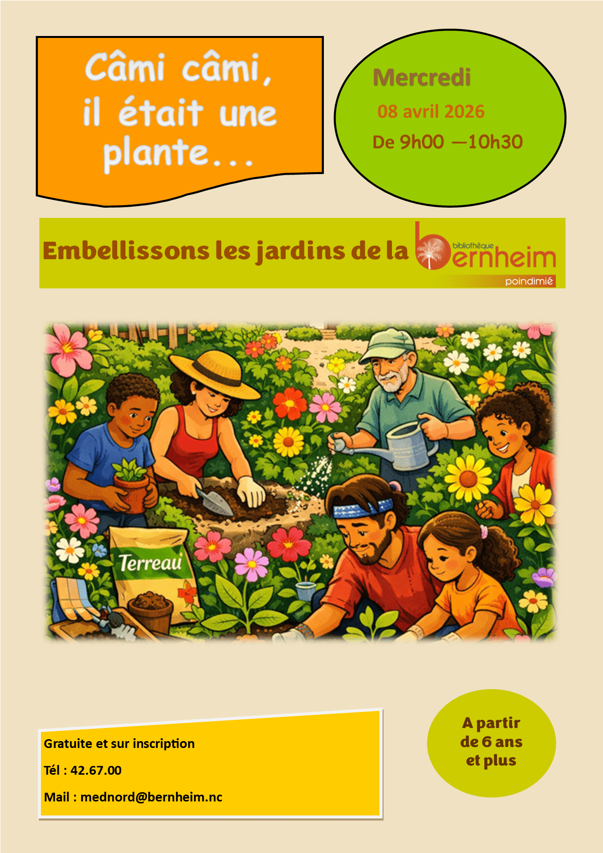 «Câmi, Câmi» l'atelier jardinage du 08 avril 2026 - à Poindimié