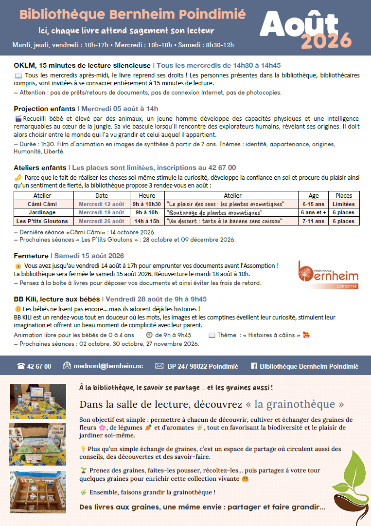 Août 2026 — à Poindimié