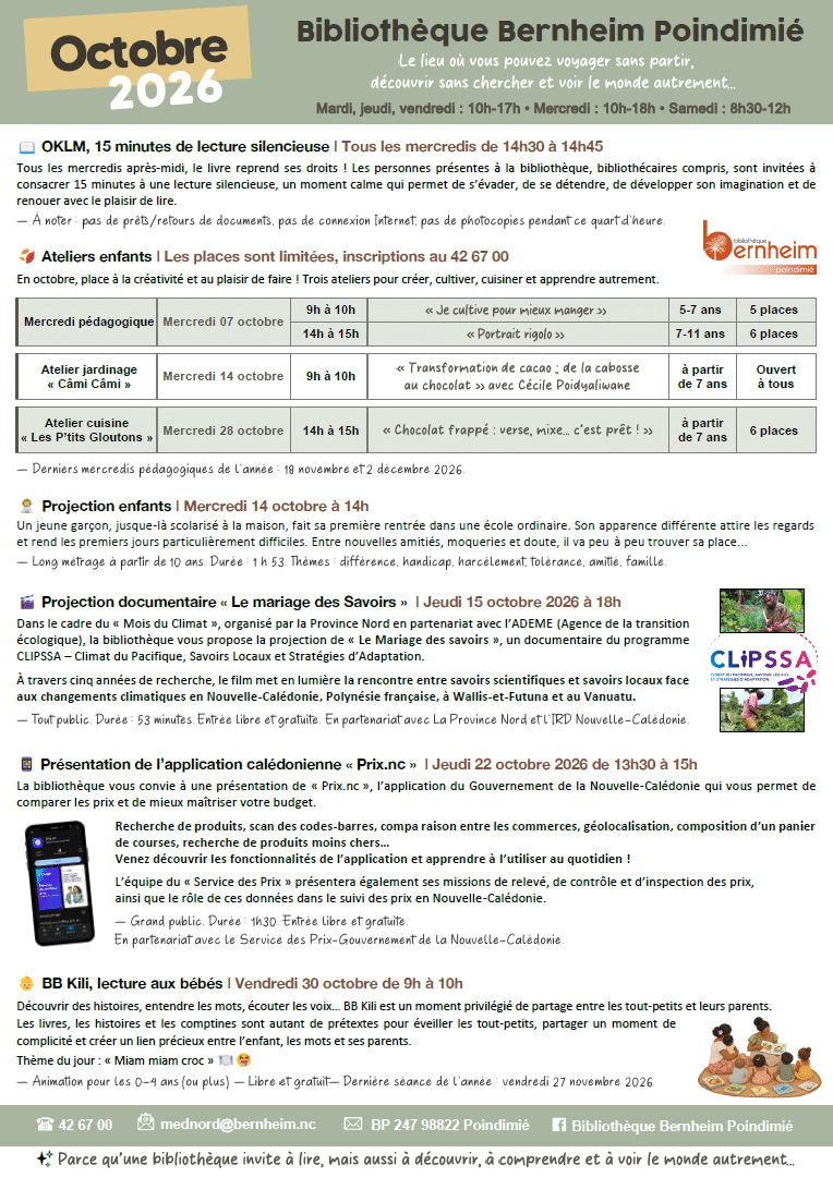 Octobre 2026 — à Poindimié