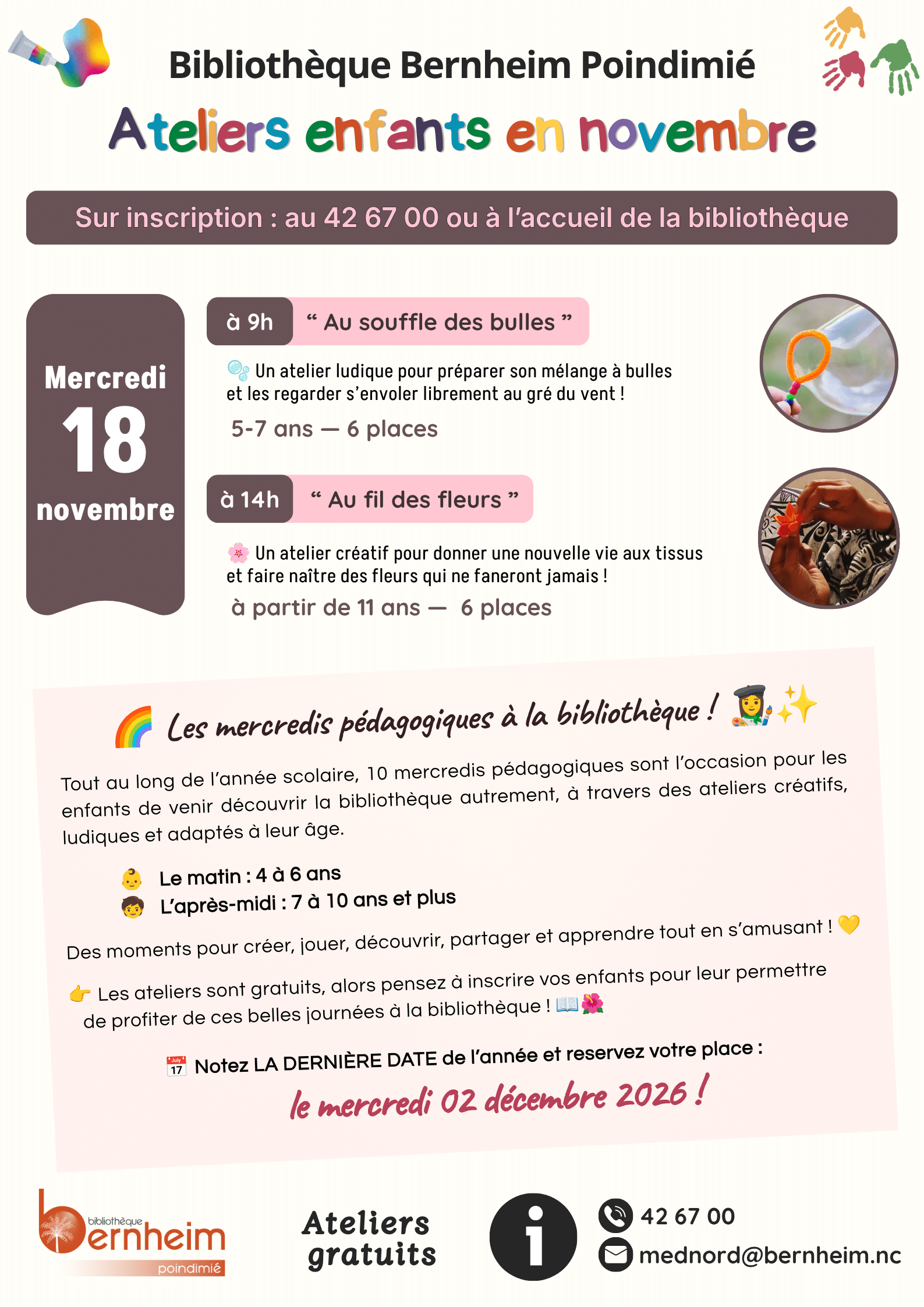 Ateliers enfants en novembre — à Poindimié