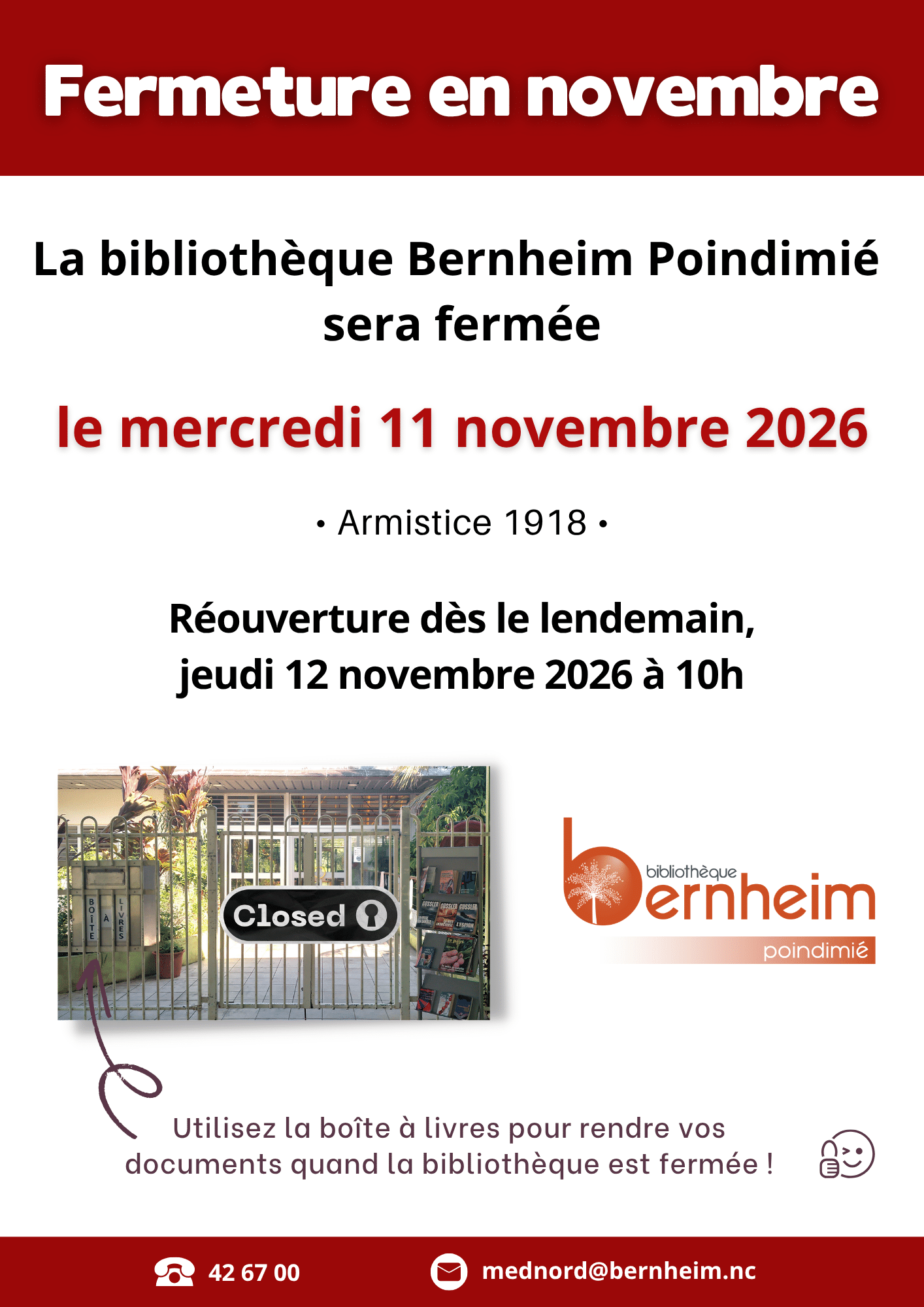 Fermeture en novembre — à Poindimié